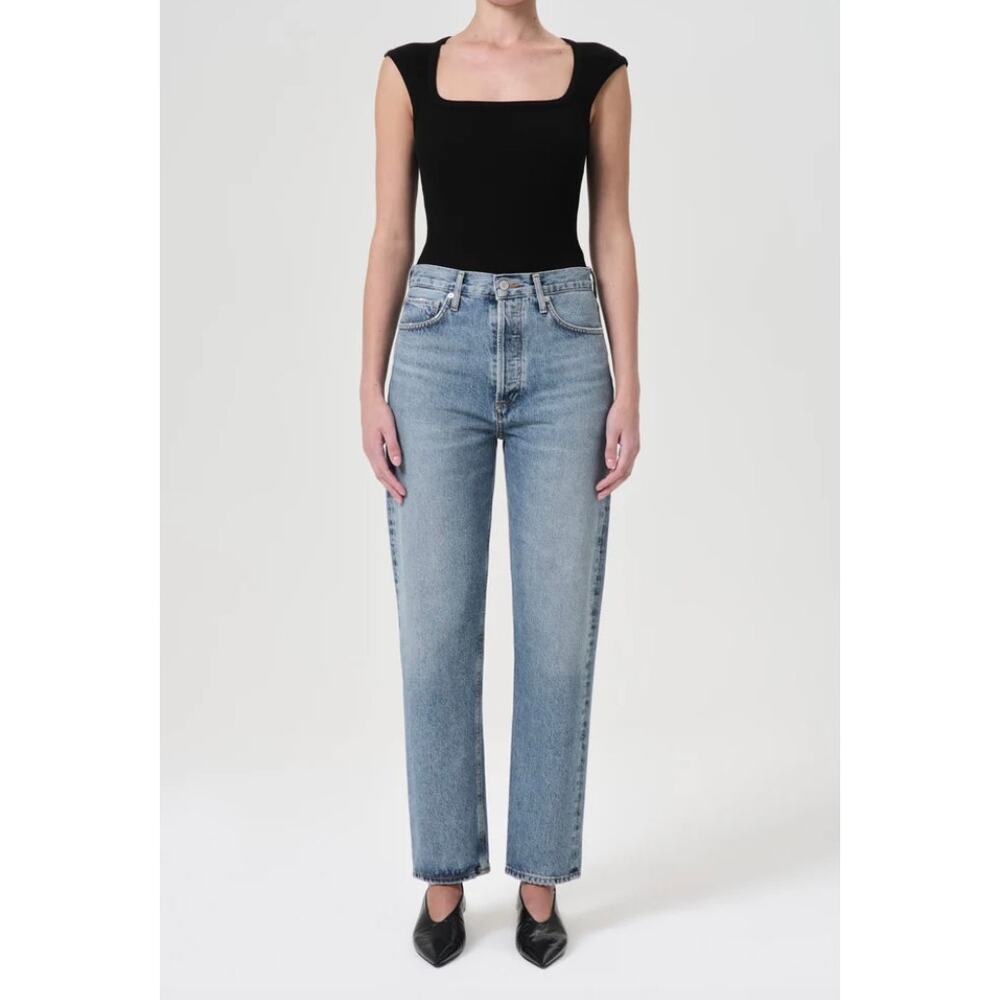 Agolde  Jamie High Rise Classic Women's Straight Leg Jeans - Light Blue
